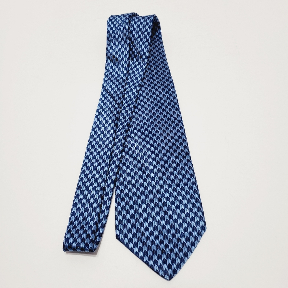Echo Necktie Blue Geometric Pattern Jacquard Fabr… - image 2